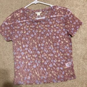 Mesh Floral Cropped Top